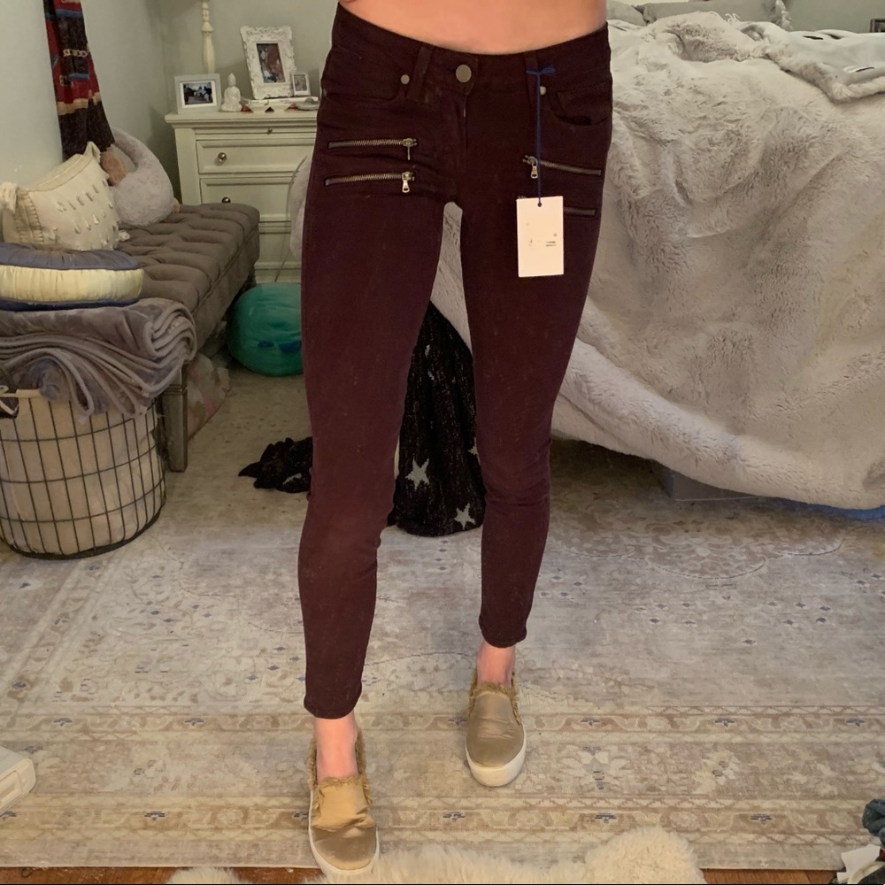 NWT egg plant zipper Paige jeans